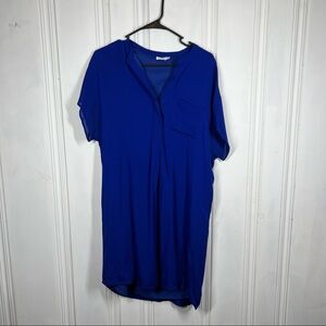 Vince Royal Blue Silk Shirt Dress S